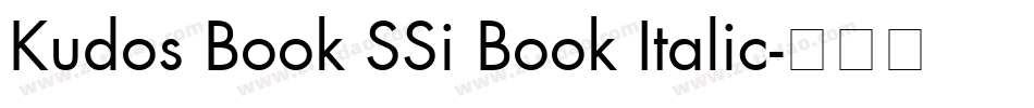 Kudos Book SSi Book Italic字体转换